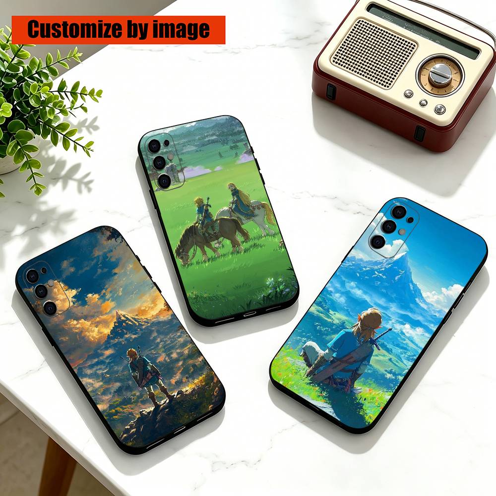 Phone Cases Zelda - ゼルダの伝説PCギフトゲーム用スマホケース ブラックシリコンソフト Samsung S25,S24,S21,S22,S23,S30,Ultra,S20,Plus,Fe,Lite対応