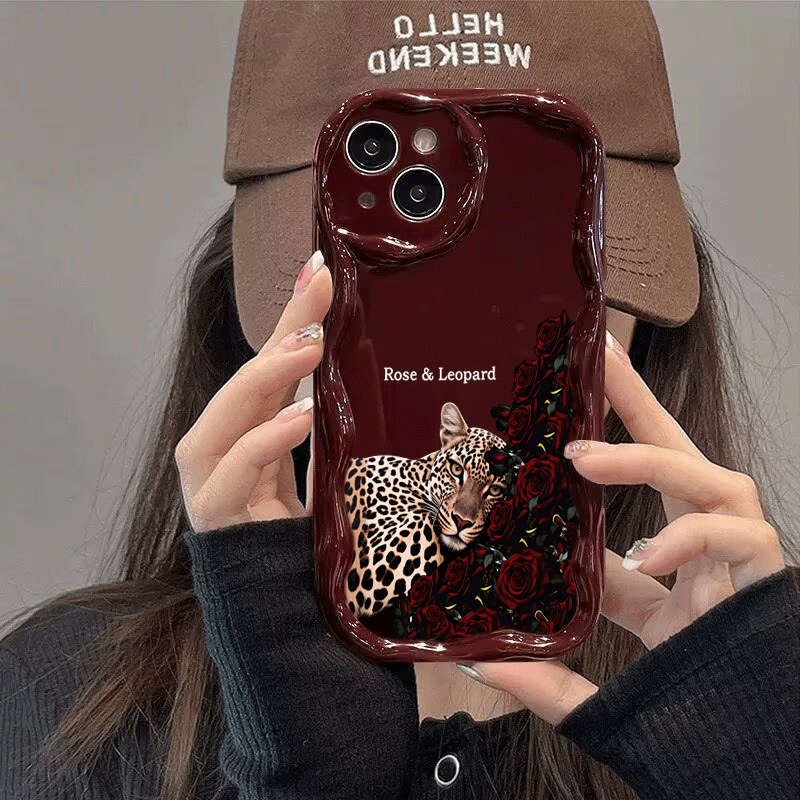 Phone Cases Leopard Print - ファッションローズレオパード柄iPhoneケース iPhone 11 12 13 14
