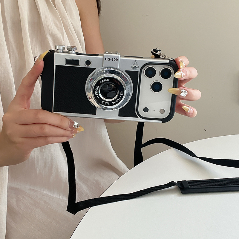 Phone Cases That Cover The Camera - エミリー・イン・パリ ヴィンテージカメラデザインケース iPhone Air 17 16