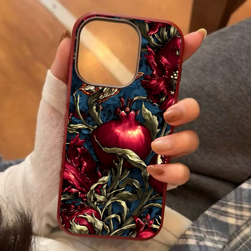 Phone Cases Art - ヴィンテージ ザクロ柄 TPU アート スマホケース iPhone