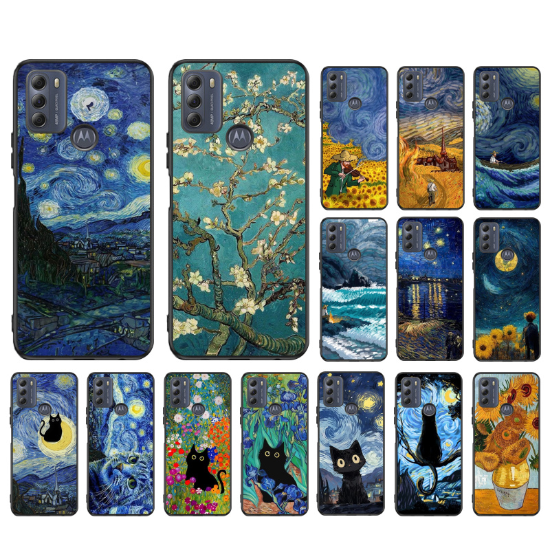 Phone Cases Aviation - ヴァンゴッホの花と猫の電話ケース,オートバイ用の純粋な電話ケースg84 g22 g32 g42 g52 g54