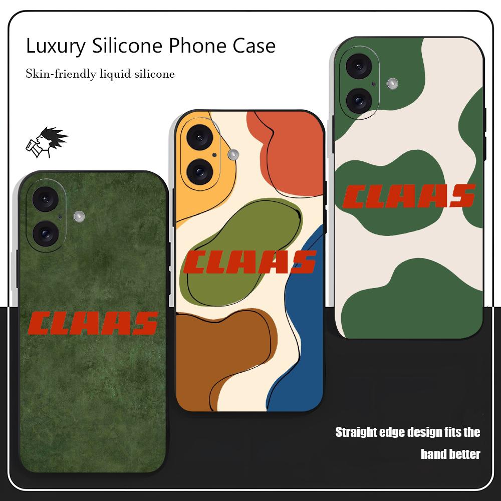 Phone Cases Brand - クラースブランドのトラクター柄、iPhone 18、17、16、15、14、13、12、X、XR、XS Plus、Mini、Pro Max対応、ソフトな質感の黒色、耐衝撃性に優れたスマホケース。