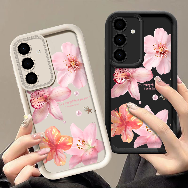 Phone Cases Pink - ピンクの花柄スマホケース Samsung Galaxy A57 A37 A17