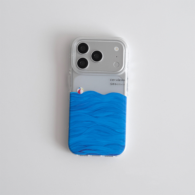 Phone Cases Art - 油絵風海面テクスチャのiPhoneケース iPhone 17 Air 16 Pro
