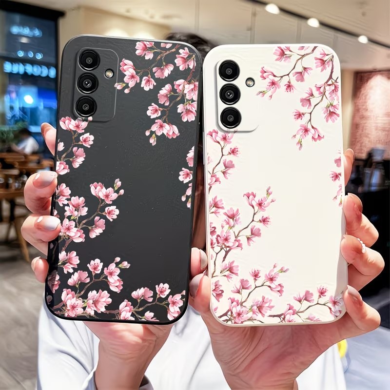 Phone Cases Pink - ピンクの桜の枝柄プリントスマホケース Samsung Galaxy A73 A72 A71