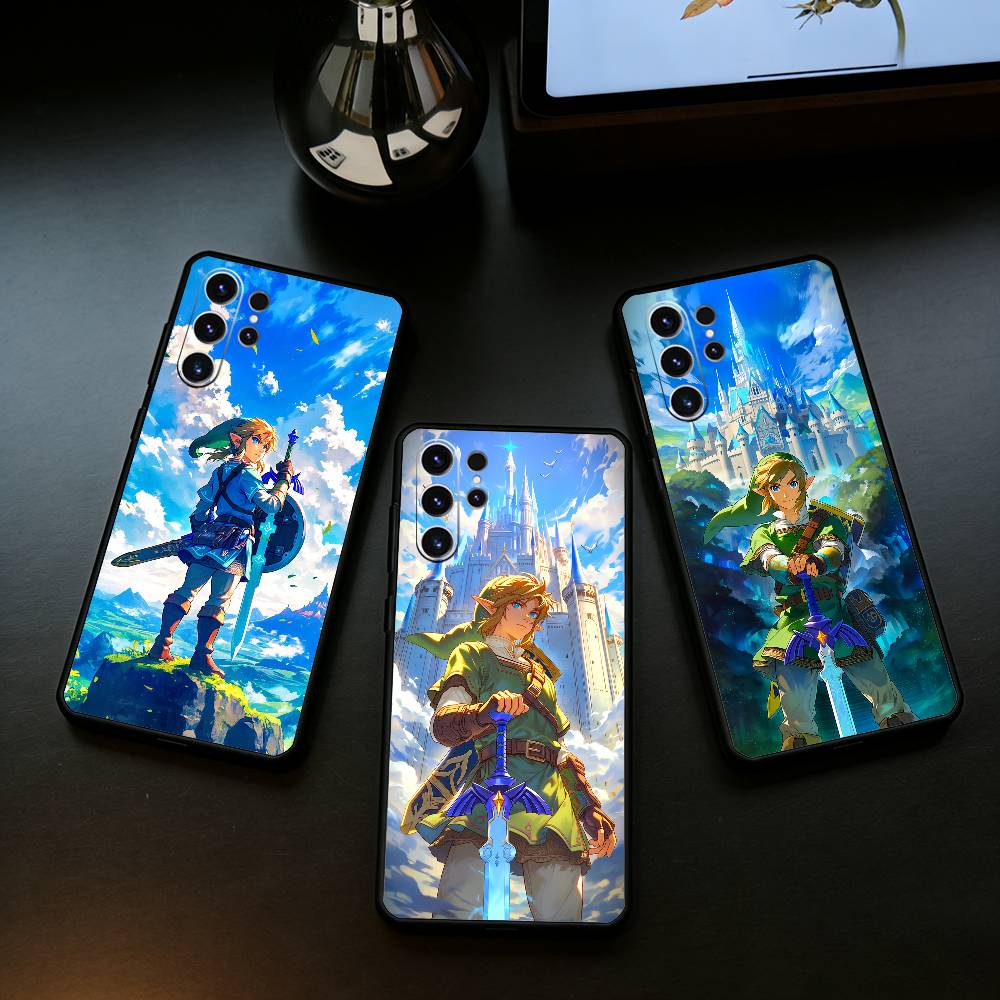 Phone Cases Zelda - ゼルダの伝説 スマホケース サムスン S25、24、21、22、23、30、ウルトラ、20、プラス、Fe、ライト、ノート用 ソフトブラックカバー