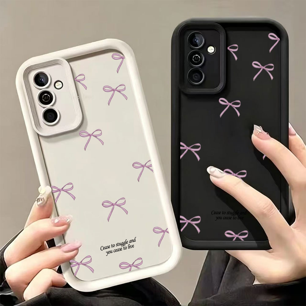 Phone Cases Pink - ピンクのリボン柄ソフトTPUスマホケース Samsung Galaxy S26 S25 S24