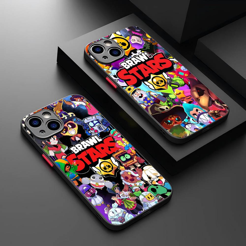 Phone Cases Quirky - 面白いB-BrawlゲームS-Starsアニメ風iPhoneケース iPhone 16 15 14 Plus