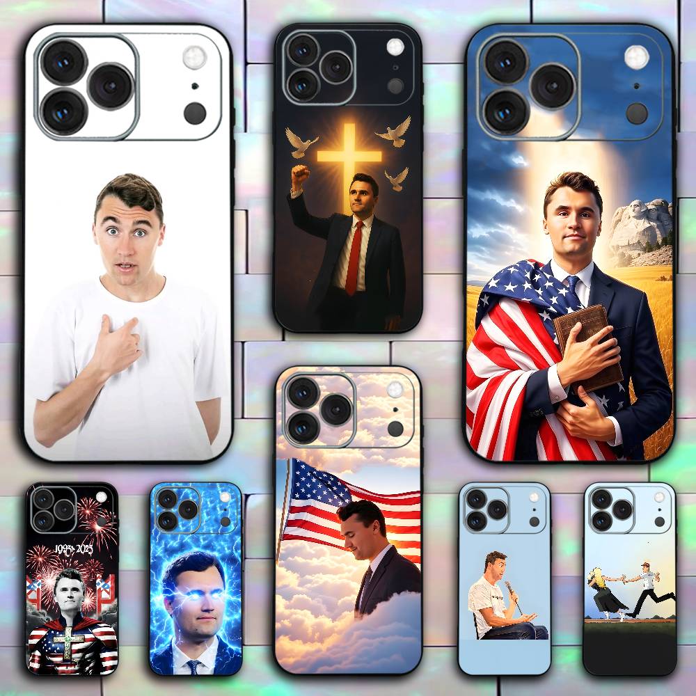 Phone Cases Quirky - iPhone 17,16,15,14,13,12,11,Pro,X,XS,Max,XR,Plus,Mini対応 チャーリーカーク 面白いソフトシリコン製スマホケース ブラック 耐衝撃TPU