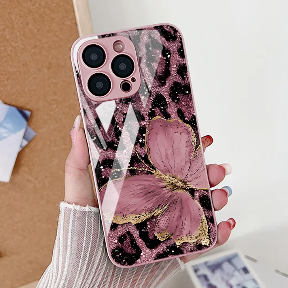 Phone Cases Leopard Print - 蝶と豹柄のスマホケース iPhone 17 16 14 13