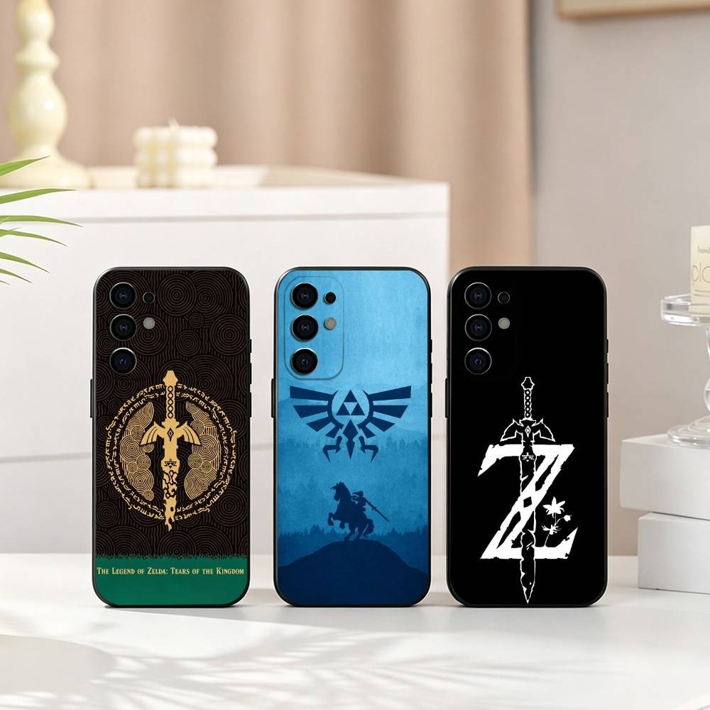 Phone Cases Zelda - ゲーム「ゼルダの伝説」ギフト用スマホケース ブラックシリコンソフト Samsung S25、S24、S21、S22、S23、S30、Ultra、S20、Plus、Fe、Lite対応