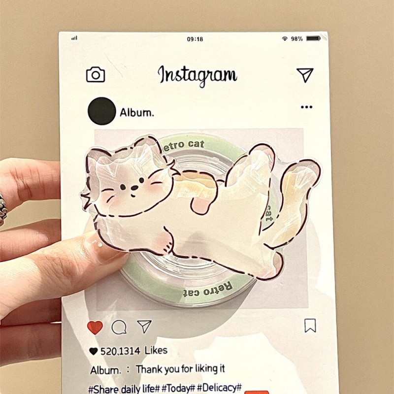 Phone Cases Quirky - 韓国かわいいキティ Magsafe 電話磁気 Griptok スタンド iPhone