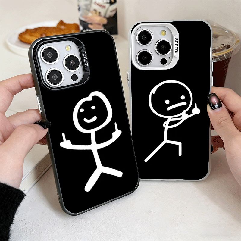 Phone Cases Quirky - 面白いスティックマンマッチマン耐衝撃スマホケース iPhone 17 Air 16 16E