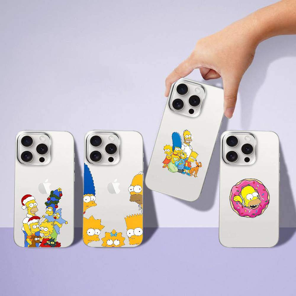 Phone Cases Quirky - L-Simpsons-Es 面白いクリスタルクリアソフトフォンケース：耐衝撃透明カバー iPhone 17、16、15、14、13、12、11 Pro Max、Mini用