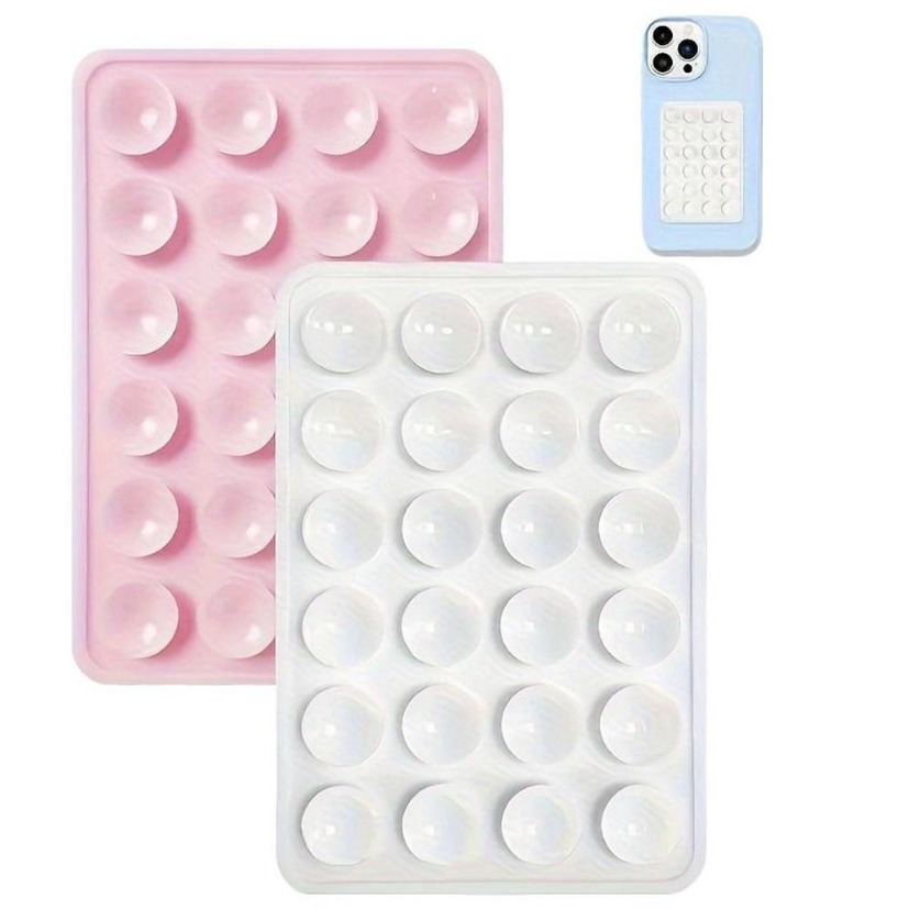 Phone Cases Silicone - 多機能吸盤壁掛けスタンド シリコン吸盤式スマホホルダーマット 正方形滑り止め片面ケースマウント背面ステッカー