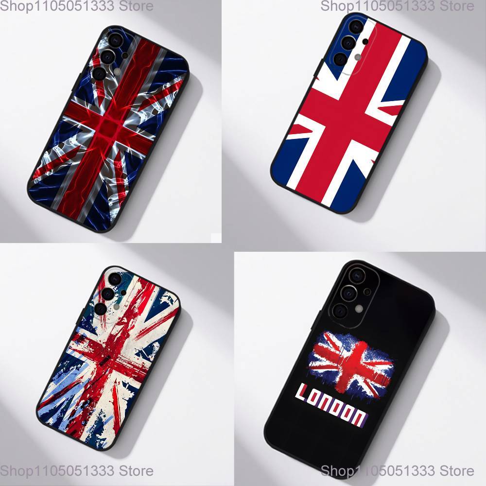 Phone Cases Uk - 英国旗ユニオンジャック英国電話ケースサムスン S25、S24、S21、S22、S23、S30、ウルトラ、S20、プラス、Fe、ライト、5G ブラックカバー