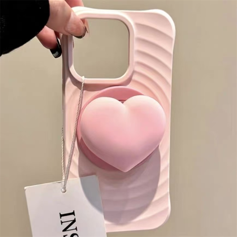 Phone Cases Quirky - かわいい漫画風ハート型Magsafe対応マグネット式スマホグリップスタンド iPhone 17/16用 面白い折りたたみ式ワイヤレス充電ケースホルダー