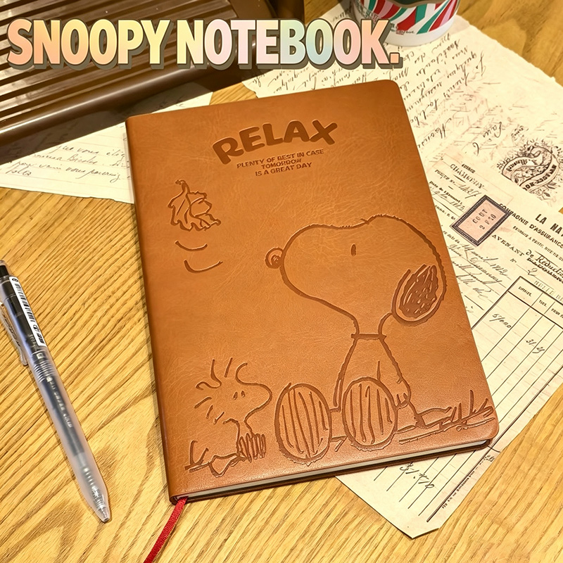 Phone Cases The Dairy - ヴィンテージ スヌーピー A5 レザーノートブック かわいいエンボス加工カバー ジャーナル