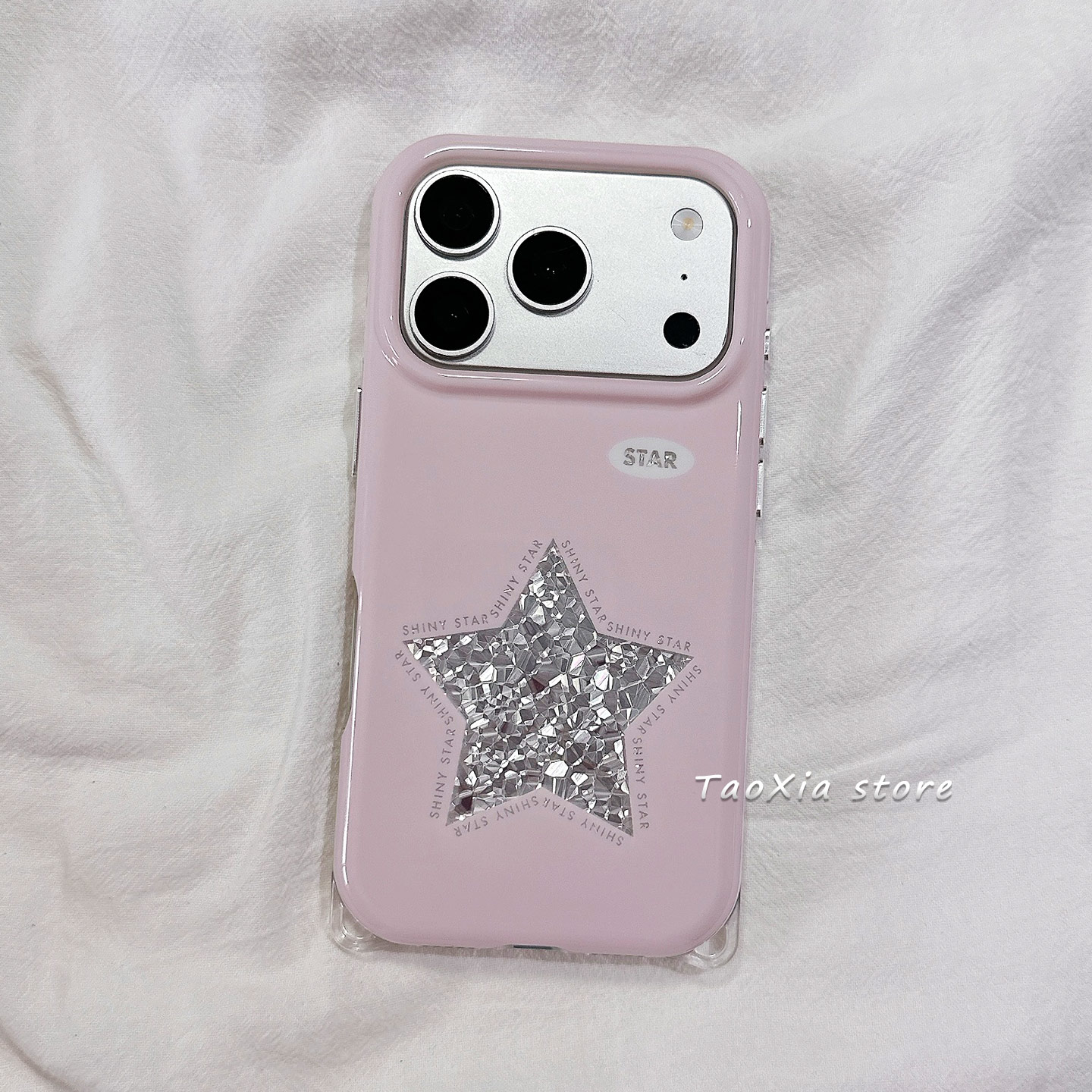 韓国風ピンクエンジェルウィングスタースパークリングダイヤモン - Phone Cases Pink のレビューと価格
