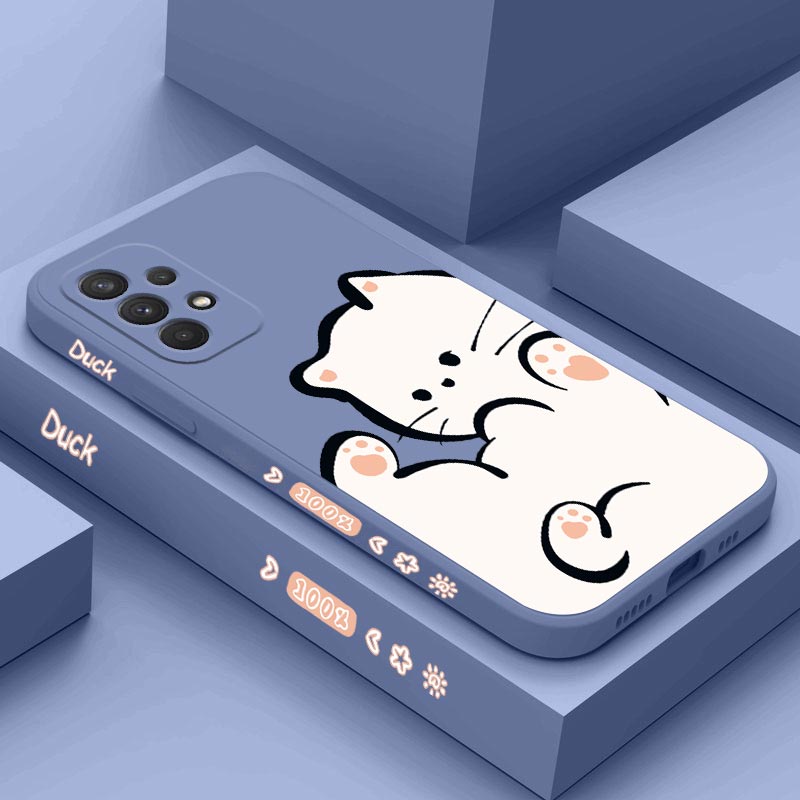 ホワイトクラウド猫シリコーン電話ケース三星銀河 A54 A3 - Phone Cases Aviation のレビューと価格