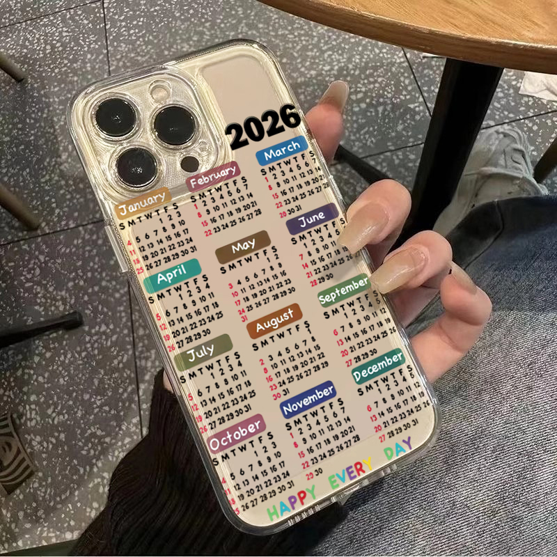 2026年カレンダー太陽光絵画透明スマホケース iPhone - Phone Cases Art のレビューと価格