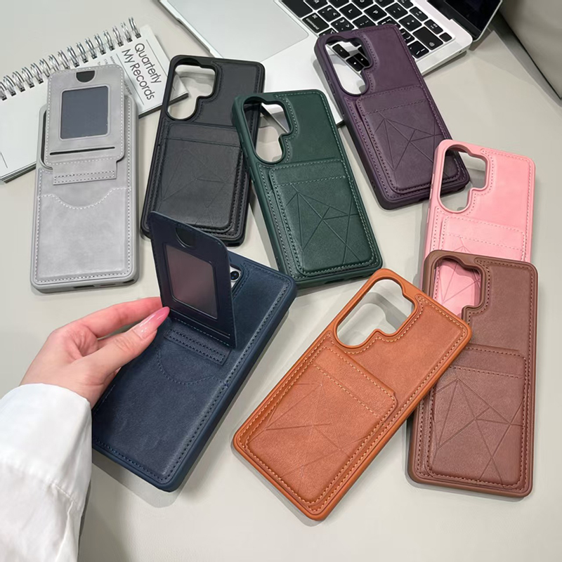 高級合成皮革カードホルダー付きスマホケース サムスンギャラク - Phone Cases That Hold Cards のレビューと価格