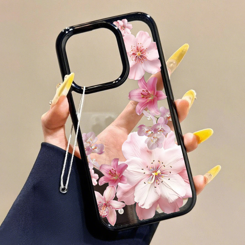 ピンクのユリの花柄 iPhone 16 Pro/15/13/ - Phone Cases Pink のレビューと価格