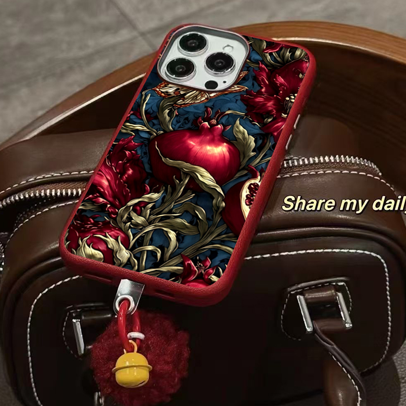 ヴィンテージ ザクロ柄 TPU アート スマホケース iPh - Phone Cases Art のレビューと価格