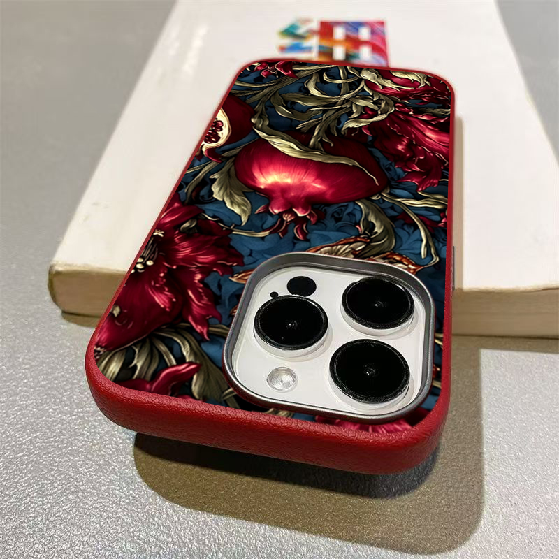 ヴィンテージ ザクロ柄 TPU アート スマホケース iPh - Phone Cases Art のレビューと価格
