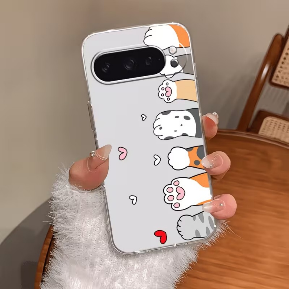 漫画猫の足跡クリスタルクリアシリコン製スマホケース Goog - Phone Cases Pixel 9A のレビューと価格