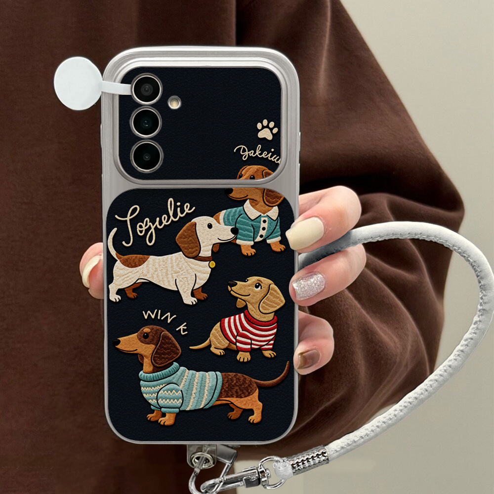 漫画風ダックスフント柄スマホケース サムスン A56 A55 - Phone Cases That Cover The Camera のレビューと価格