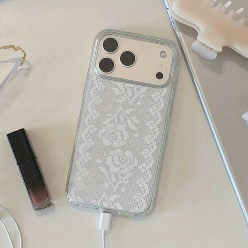 韓国風ロマンチックな白いレースとバラのミニマルデザインのiP - Phone Cases Iphone 17 Pro Max のレビューと価格