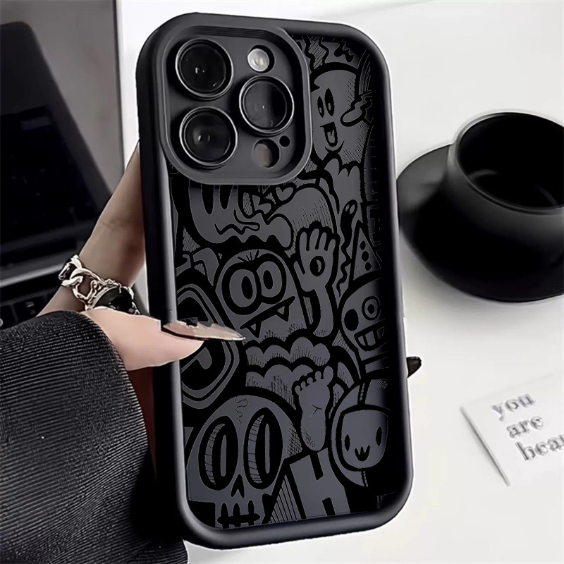 ブラックグラフィティデザインのiPhoneケース iPhon - Phone Cases That Cover The Camera のレビューと価格