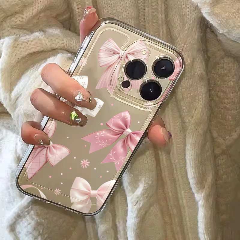 ピンクのリボンデザイン透明TPUスマホケース、Samsung - Phone Cases Pink のレビューと価格