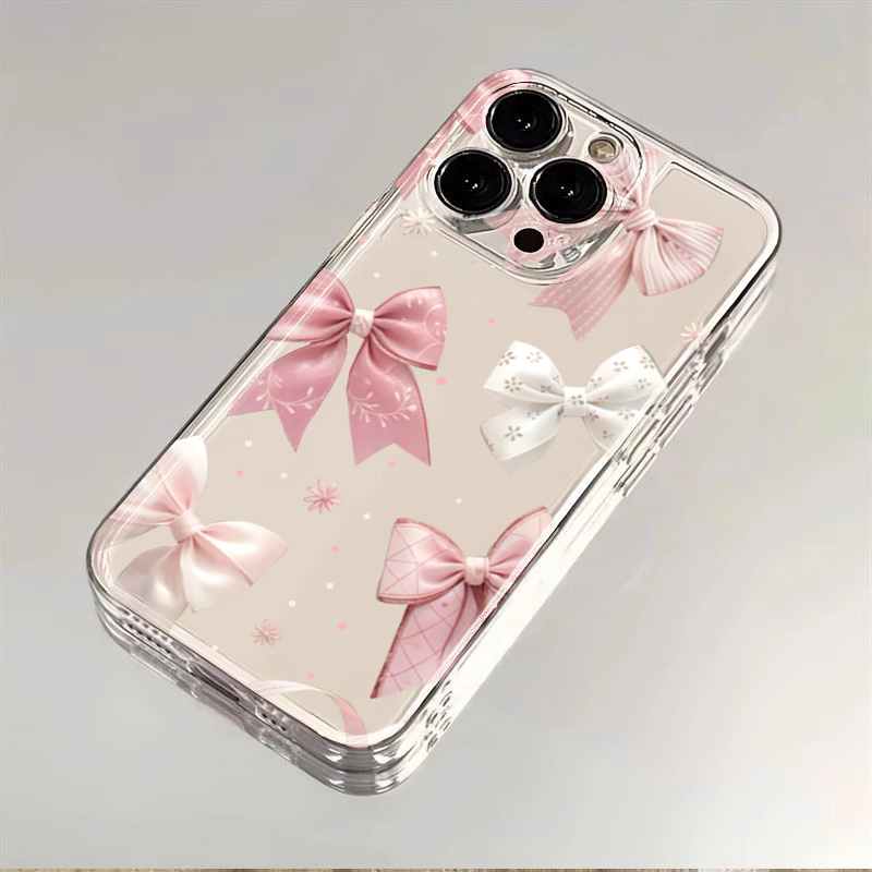ピンクのリボンデザイン透明TPUスマホケース、Samsung - Phone Cases Pink のレビューと価格
