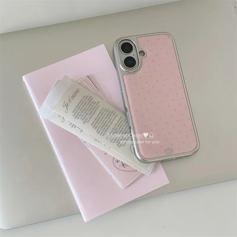 韓国風クリームピンク水玉アートファッション漫画クリエイティブ - Phone Cases Art のレビューと価格
