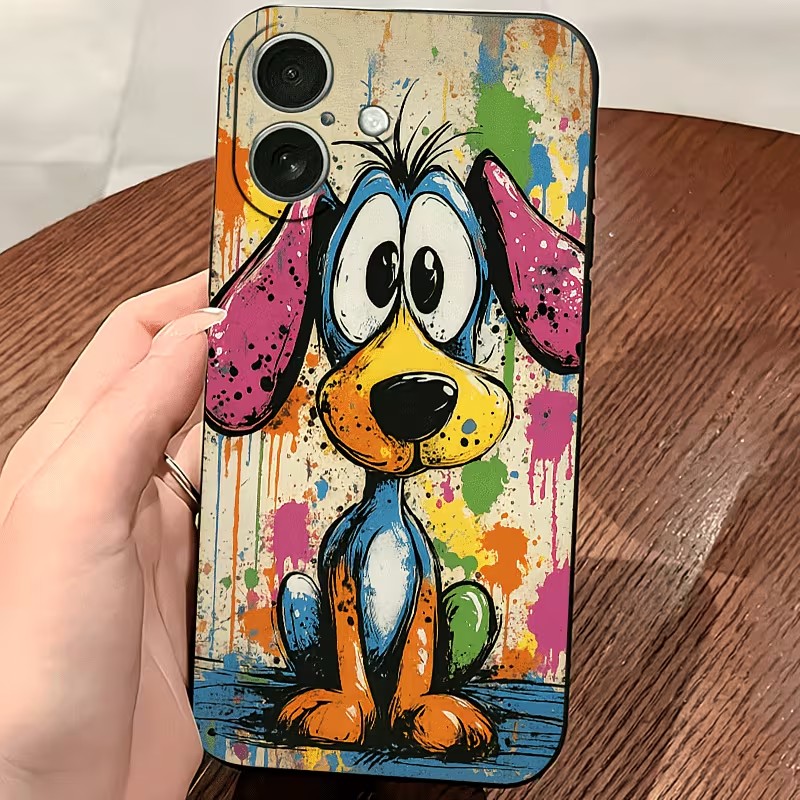 落書きカラーの子犬柄TPUスマホケース iPhone 17  - Phone Cases Iphone 17 Pro Max のレビューと価格