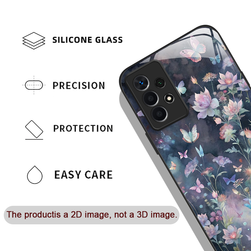 ヴィンテージ風花柄蝶々フラワーデザイン強化ガラス製スマホケー - Phone Cases Art のレビューと価格