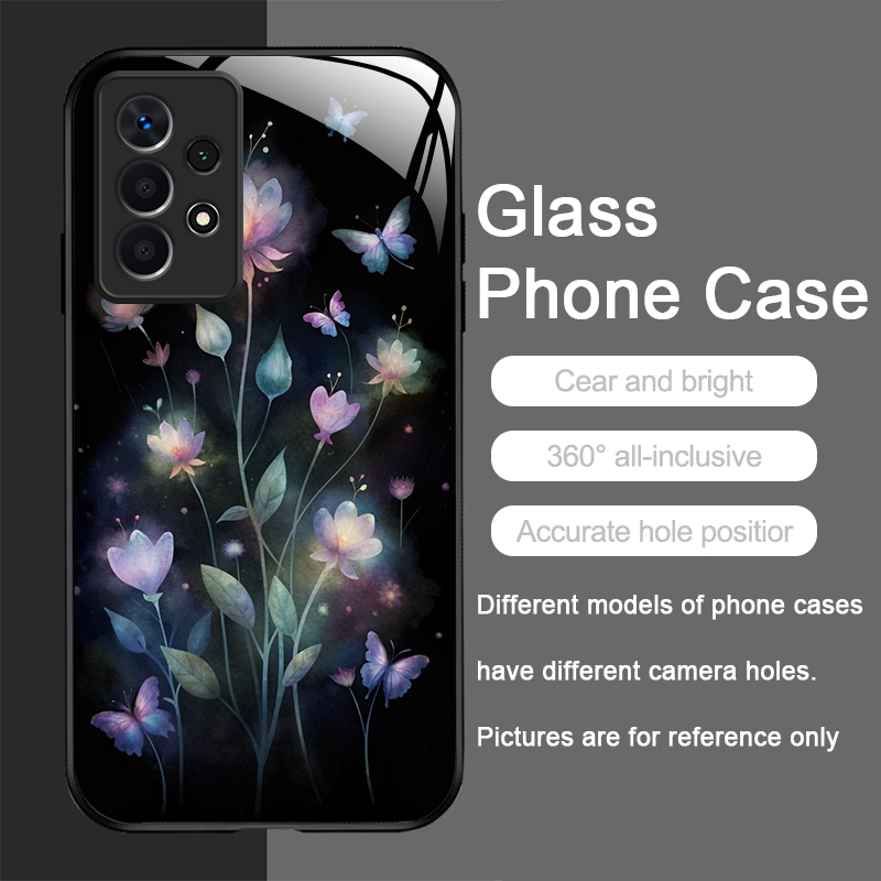 ヴィンテージ風花柄蝶々フラワーデザイン強化ガラス製スマホケー - Phone Cases Art のレビューと価格