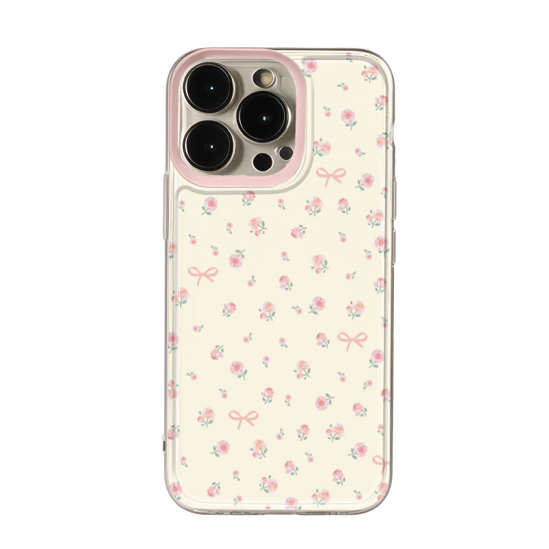 花柄ローズ韓国風優しいクリームピンク可愛い多用途スマホケース - Phone Cases Xr Cute のレビューと価格