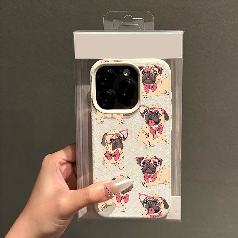 パグ柄のかわいい面白い傷防止光沢のある耐傷性落下保護スマホケ - Phone Cases Quirky のレビューと価格