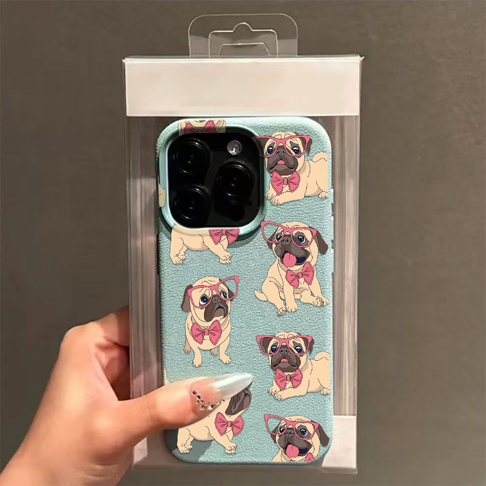 パグ柄のかわいい面白い傷防止光沢のある耐傷性落下保護スマホケ - Phone Cases Quirky のレビューと価格