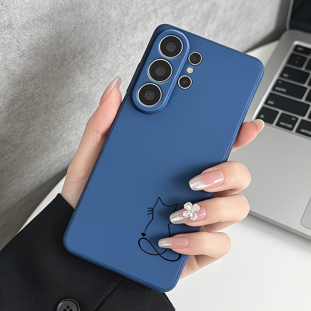 ミニマリストラインアート猫スケッチ柄スマホケース Samsu - Phone Cases Art のレビューと価格