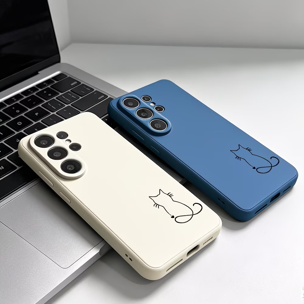 ミニマリストラインアート猫スケッチ柄スマホケース Samsu - Phone Cases Art のレビューと価格