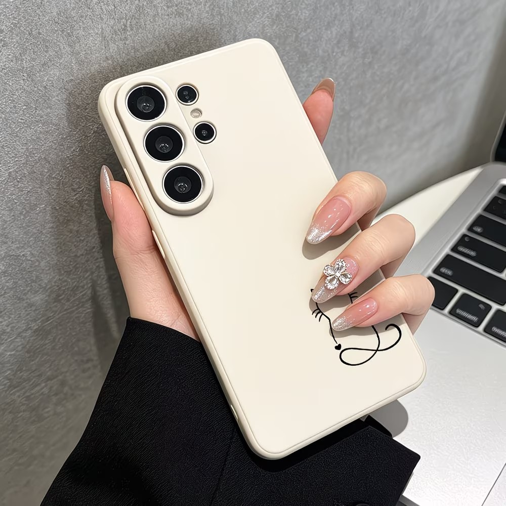 ミニマリストラインアート猫スケッチ柄スマホケース Samsu - Phone Cases Art のレビューと価格