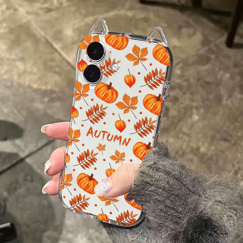 秋のカボチャと落ち葉柄のiPhoneケース（iPhone 1 - Phone Cases Silicone のレビューと価格