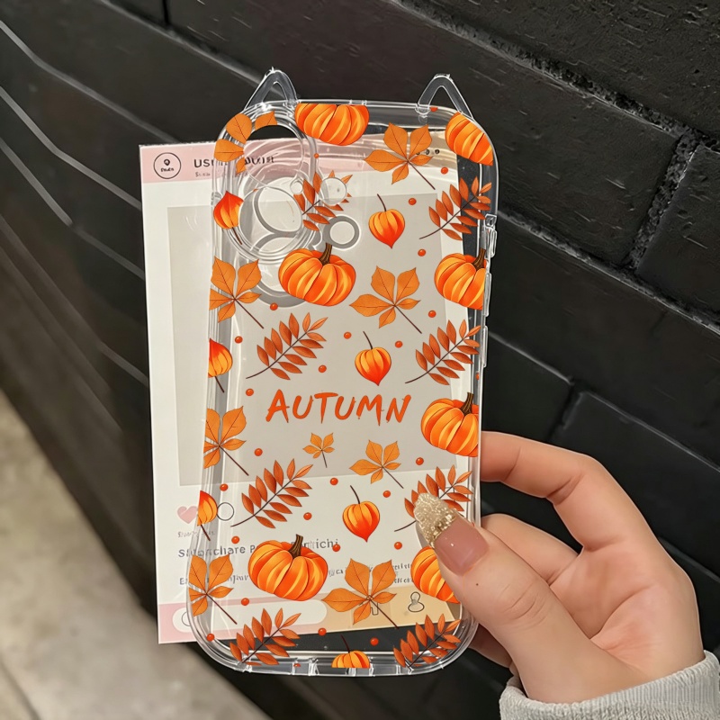 秋のカボチャと落ち葉柄のiPhoneケース（iPhone 1 - Phone Cases Silicone のレビューと価格