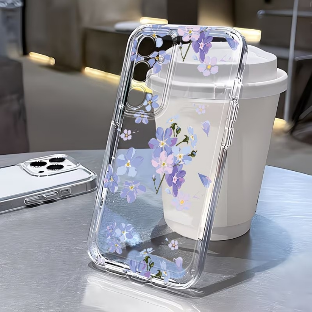水彩画風フラワー柄クリアソフト耐衝撃スマホケース Samsu - Phone Cases For Samsung S21 5G のレビューと価格