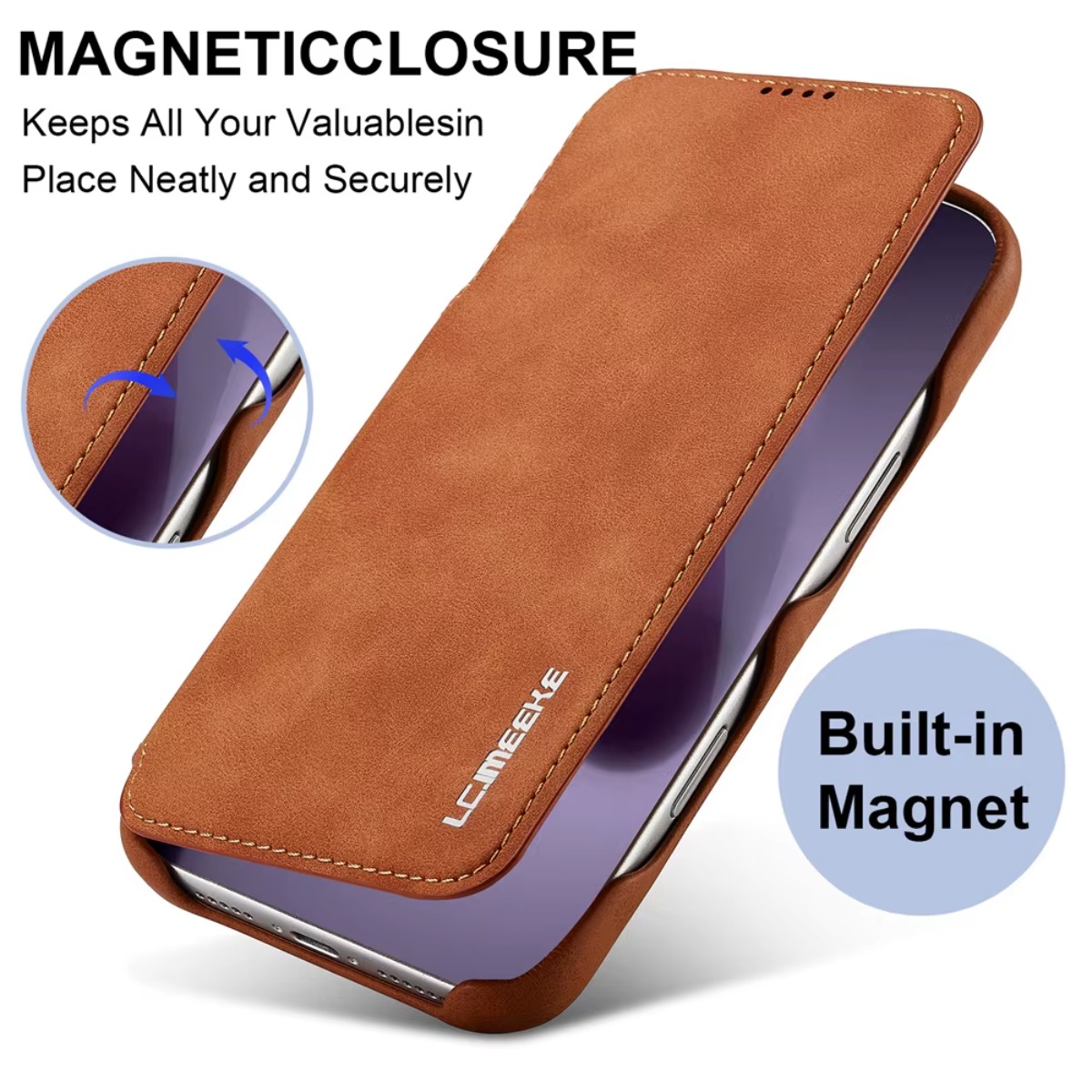 レザー財布型マグネットフリップカバー、カードホルダー付き、A - Phone Cases That Hold Cards のレビューと価格