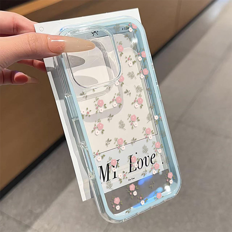 グリーンリーフピンクフラワー2in1クリアソフトTPUスマホ - Phone Cases Pink のレビューと価格